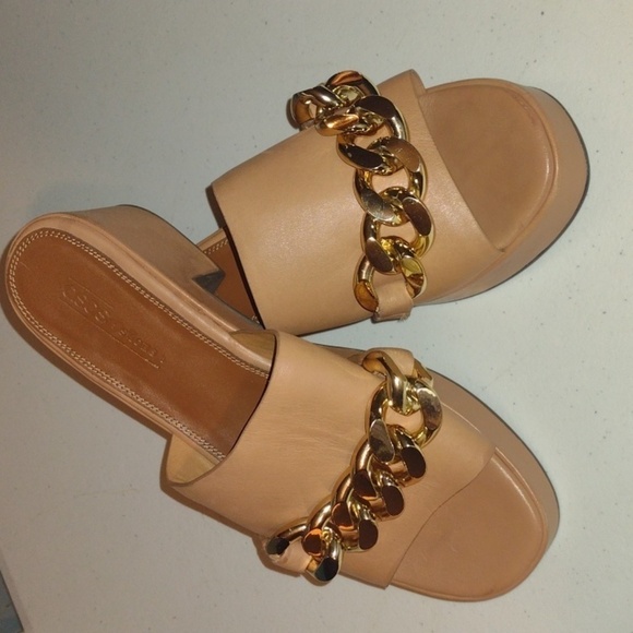 ASOS Design  Flatform Platform Chunky Chain Detail Sandals size 7 - Picture 1 of 12